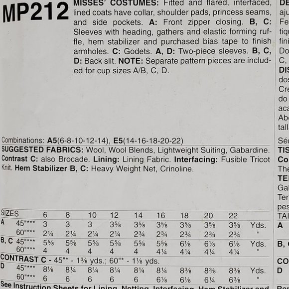 McCall's Misses Fit & Flare Costume Coats Sewing Pattern - Picture 8 of 11